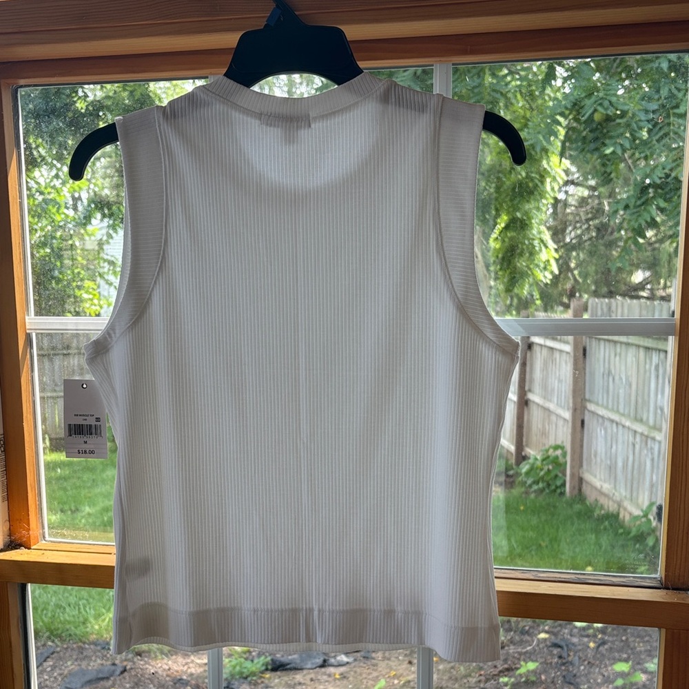 White Ribbed Muscle Tee - Picture 5 of 5